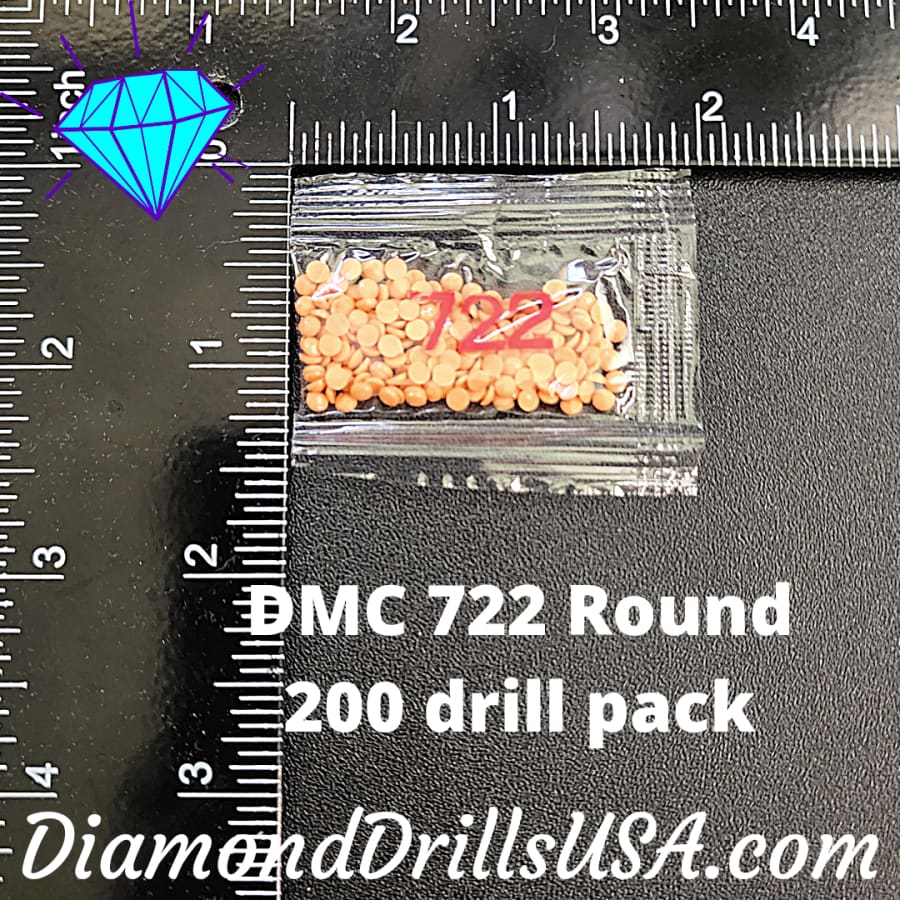 DMC 722 ROUND 5D Diamond Painting Drills Beads DMC 722 Light
