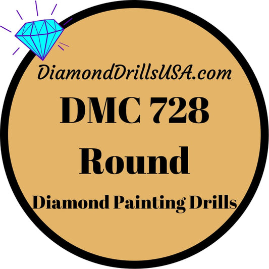 DMC 728 ROUND 5D Diamond Painting Drills Beads DMC 728 Topaz