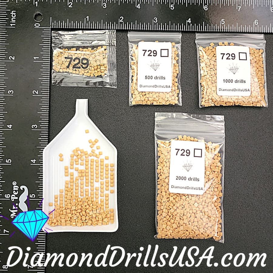 DMC 729 SQUARE 5D Diamond Painting Drills DMC 729 Medium Old