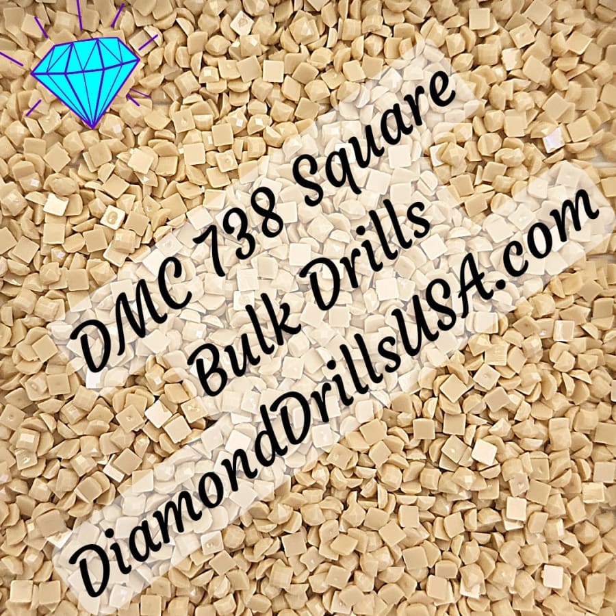 DiamondDrillsUSA - DMC 738 SQUARE 5D Diamond Painting Drills Beads DMC ...