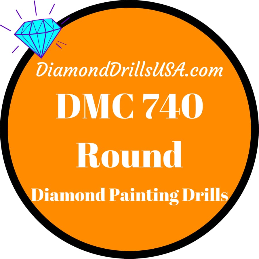 DMC 740 ROUND 5D Diamond Painting Drills Beads DMC 740 