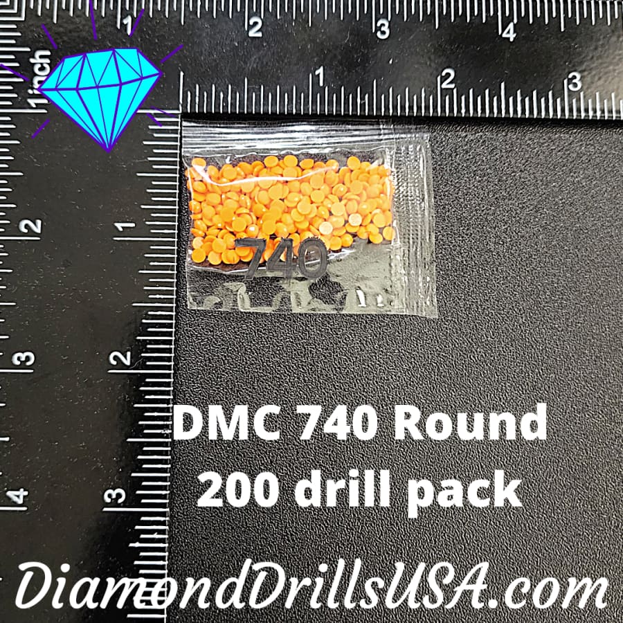 DMC 740 ROUND 5D Diamond Painting Drills Beads DMC 740 