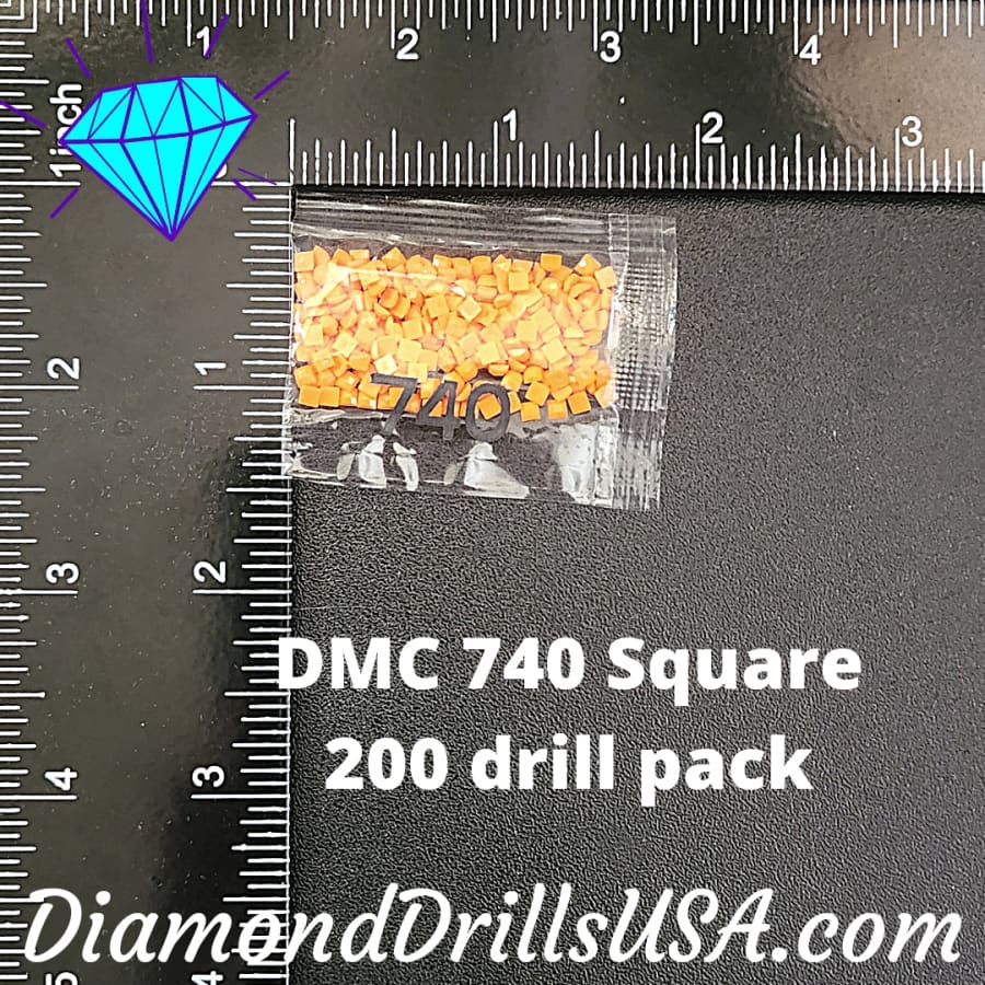 DMC 740 SQUARE 5D Diamond Painting Drills Beads DMC 740 