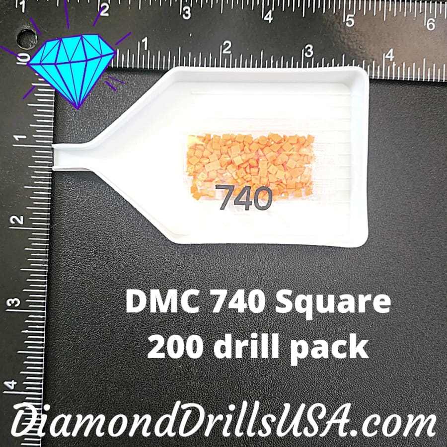 DMC 740 SQUARE 5D Diamond Painting Drills Beads DMC 740 
