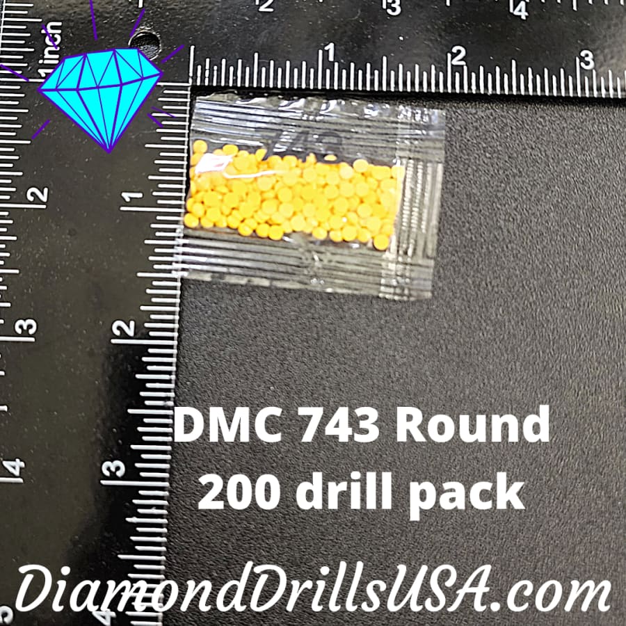 DMC 743 ROUND 5D Diamond Painting Drills Beads DMC 743 Pale 