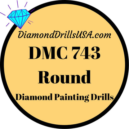 DMC 743 ROUND 5D Diamond Painting Drills Beads DMC 743 Pale 