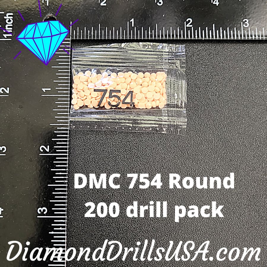 DMC 754 ROUND 5D Diamond Painting Drills Beads DMC 754 Light