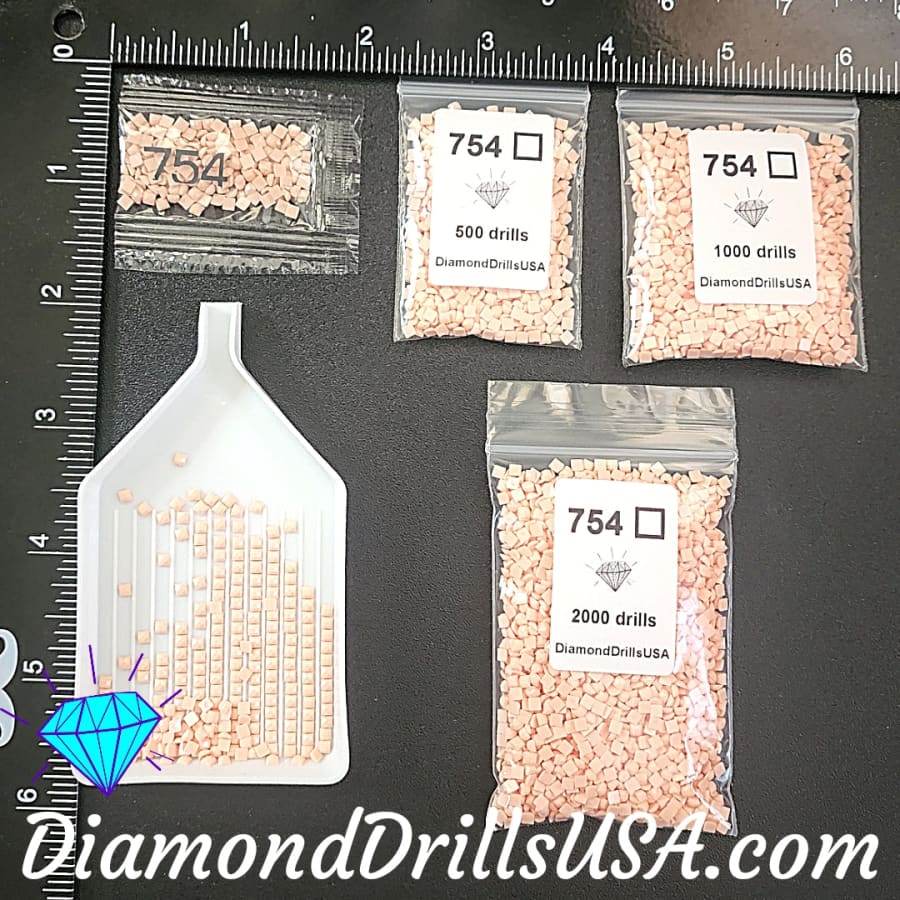 DMC 754 SQUARE 5D Diamond Painting Drills Beads DMC 754 