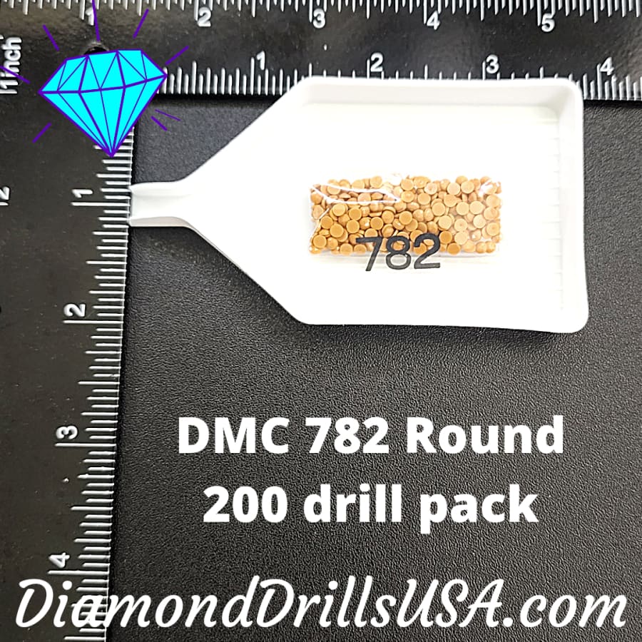 DMC 782 ROUND 5D Diamond Painting Drills Beads DMC 782 Dark 