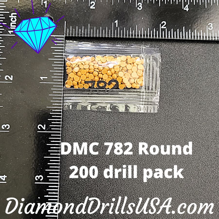 DMC 782 ROUND 5D Diamond Painting Drills Beads DMC 782 Dark 