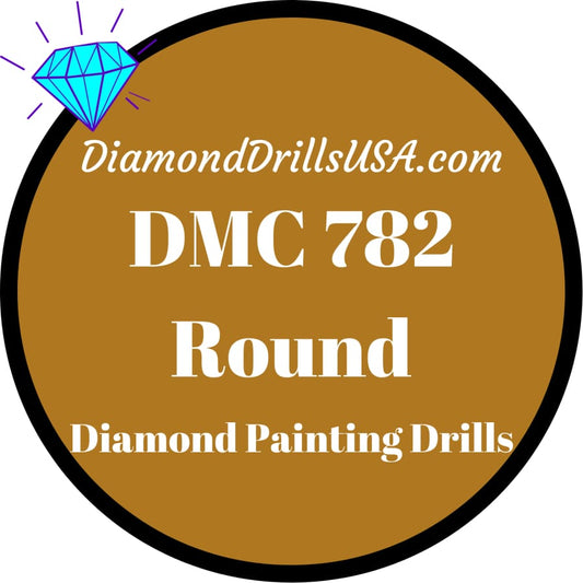 DMC 782 ROUND 5D Diamond Painting Drills Beads DMC 782 Dark 