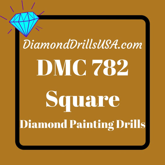 DMC 782 SQUARE 5D Diamond Painting Drills Beads DMC 782 Dark