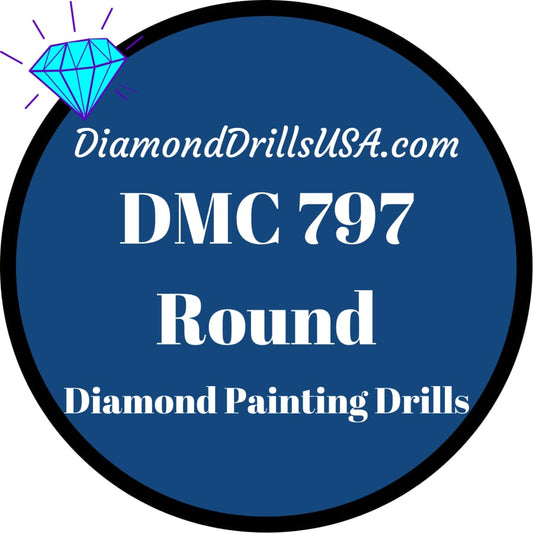 DMC 797 ROUND 5D Diamond Painting Drills Beads DMC 797 Royal