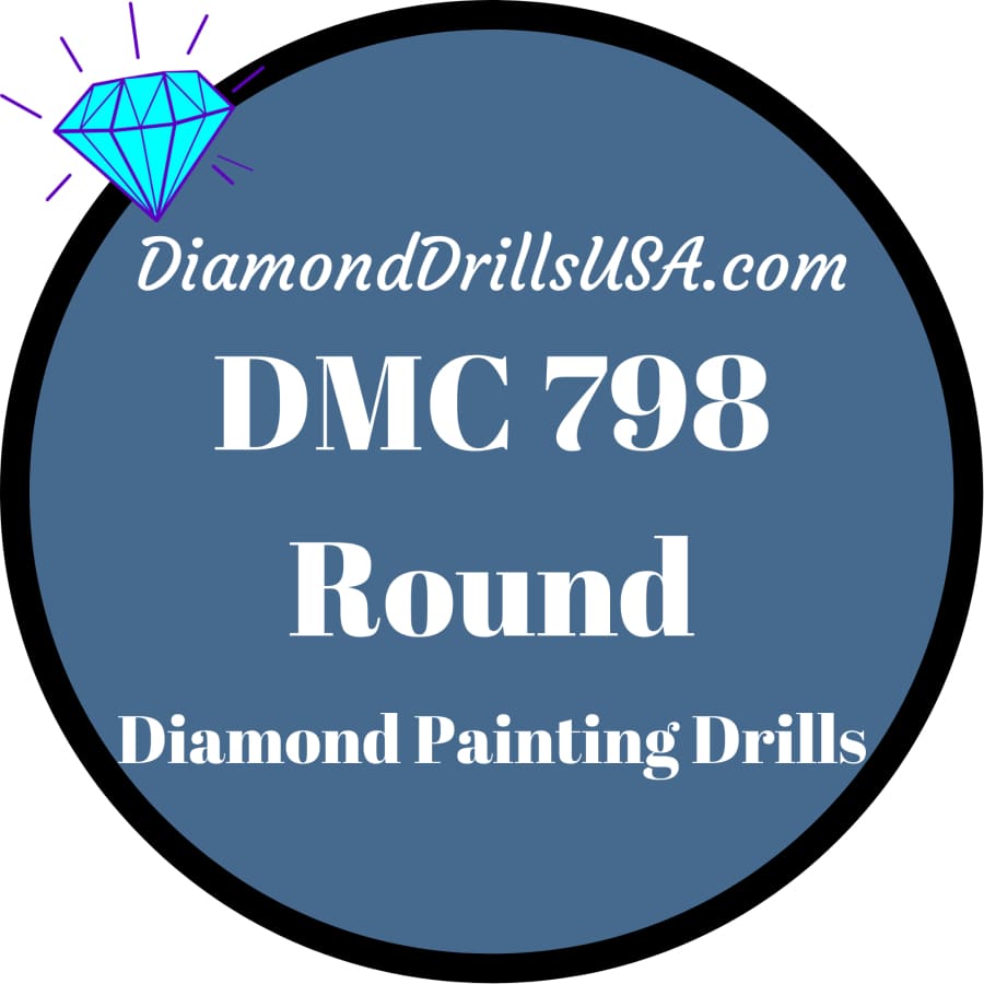 DMC 798 ROUND Diamond Painting Drills Beads DMC 798 Dark 