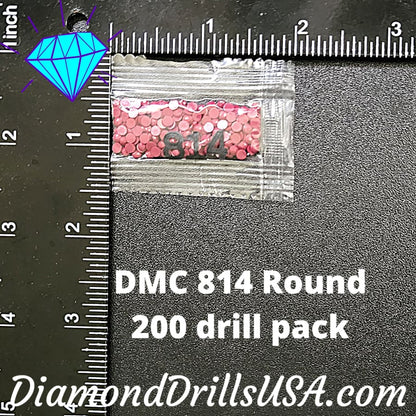 DMC 814 ROUND 5D Diamond Painting Drills Beads DMC 814 Dark 