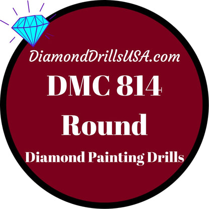 DMC 814 ROUND 5D Diamond Painting Drills Beads DMC 814 Dark 
