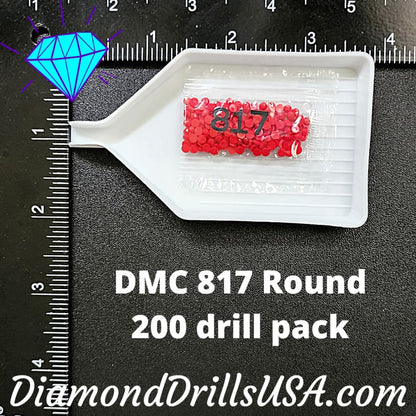 DMC 817 ROUND 5D Diamond Painting Drills Beads DMC 817 Very 