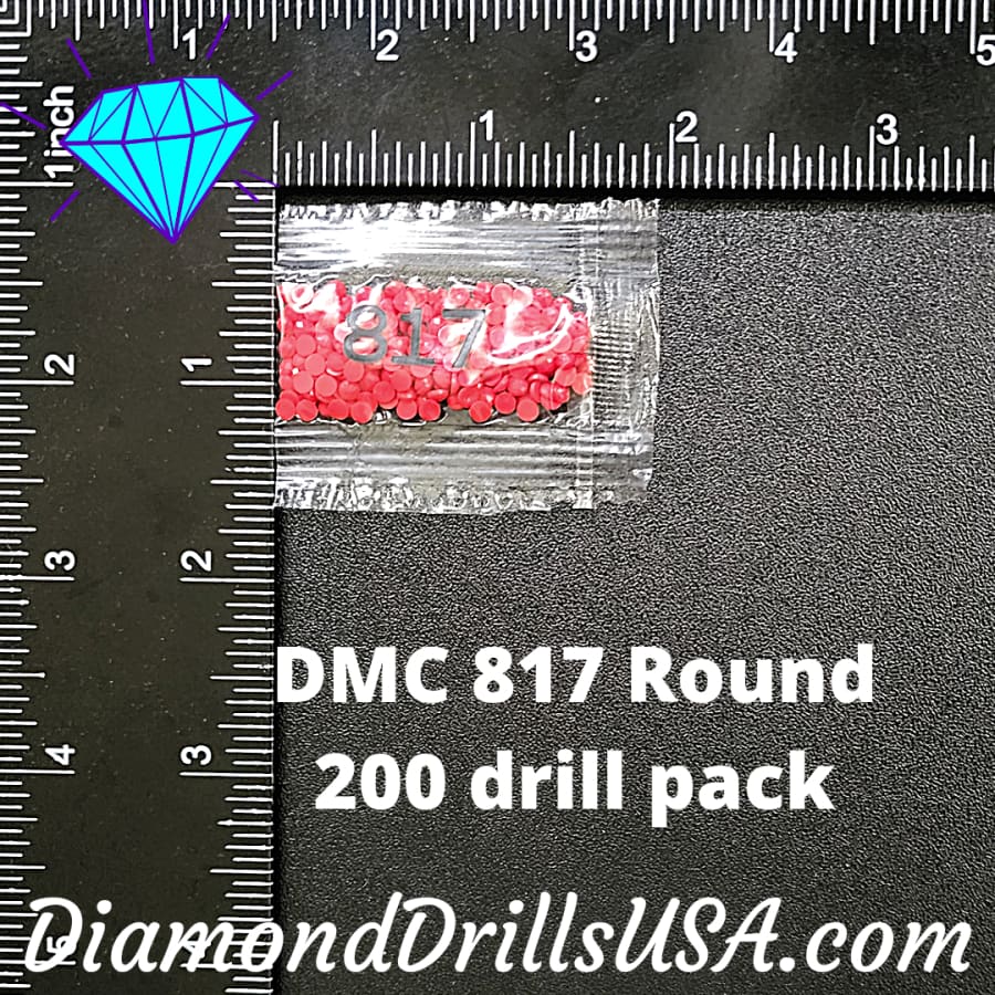 DMC 817 ROUND 5D Diamond Painting Drills Beads DMC 817 Very 