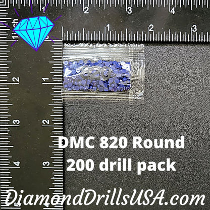 DMC 820 ROUND 5D Diamond Painting Drills Beads DMC 820 Very 