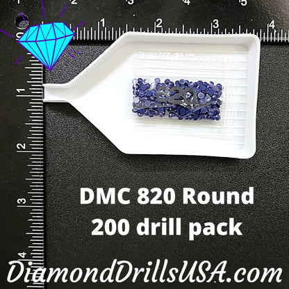 DMC 820 ROUND 5D Diamond Painting Drills Beads DMC 820 Very 