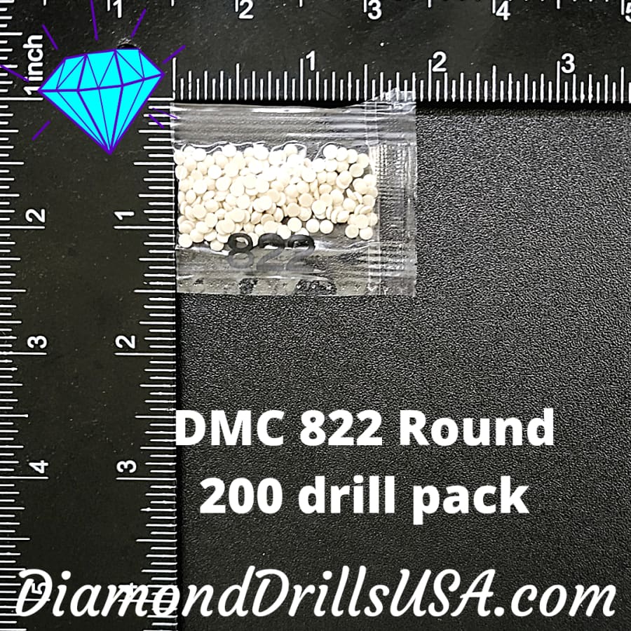 DMC 822 ROUND 5D Diamond Painting Drills Beads DMC 822 Light