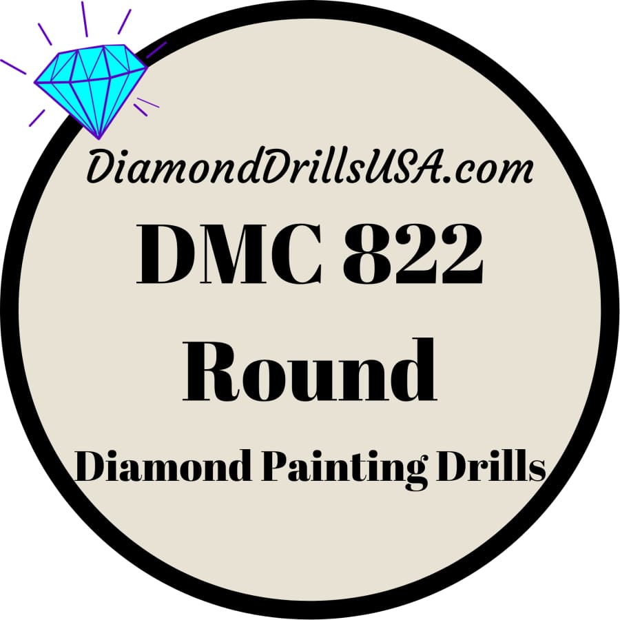 DMC 822 ROUND 5D Diamond Painting Drills Beads DMC 822 Light