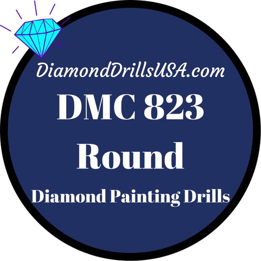 DMC 823 ROUND 5D Diamond Painting Drills Beads DMC 823 Dark 