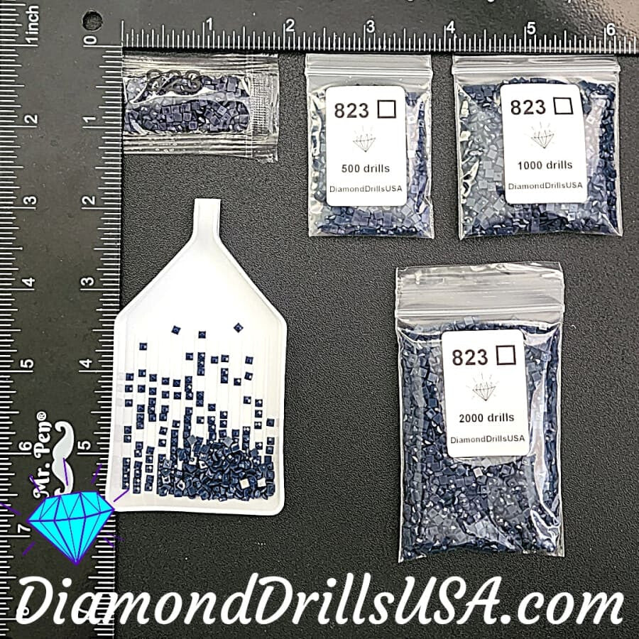 DMC 823 SQUARE 5D Diamond Painting Drills Beads DMC 823 Dark