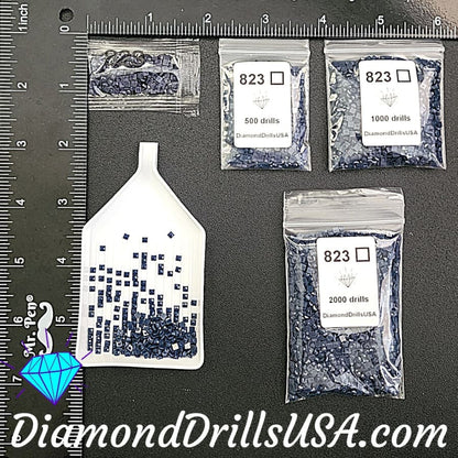 DMC 823 SQUARE 5D Diamond Painting Drills Beads DMC 823 Dark