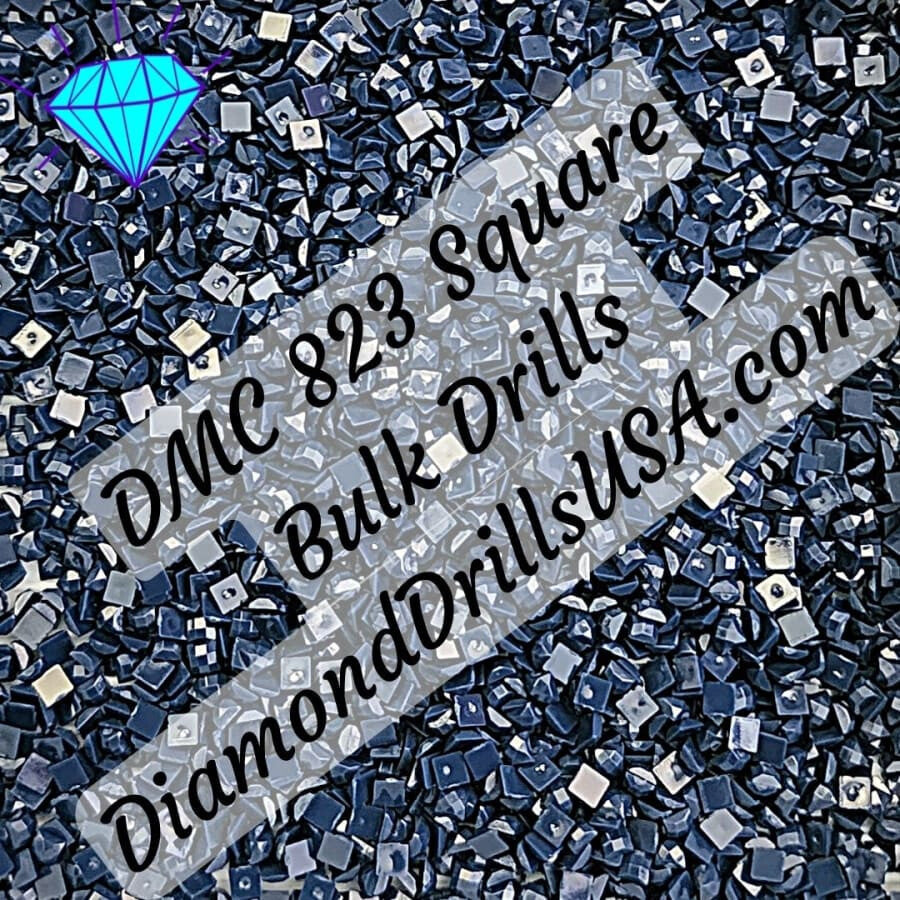 DMC 823 SQUARE 5D Diamond Painting Drills Beads DMC 823 Dark