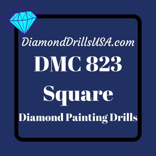 DMC 823 SQUARE 5D Diamond Painting Drills Beads DMC 823 Dark