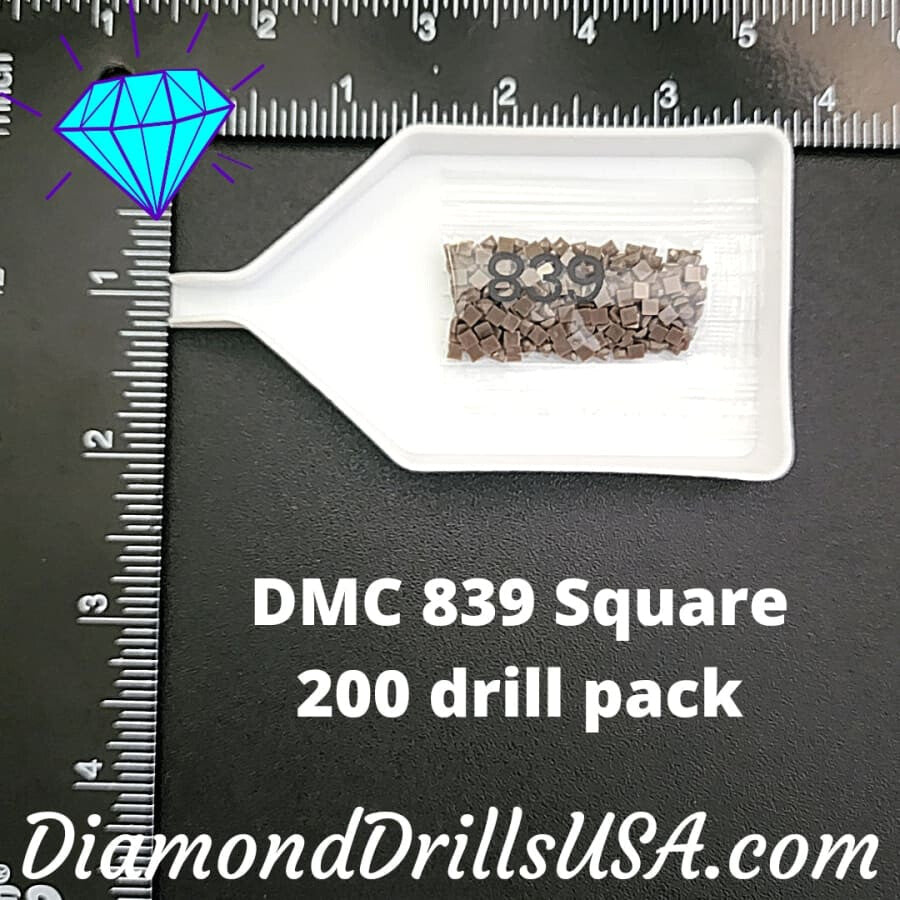 DMC 839 SQUARE 5D Diamond Painting Drills DMC 839 Dark Beige
