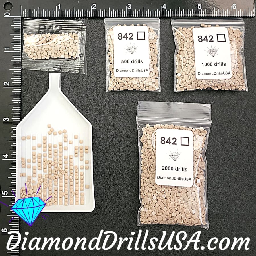 DMC 842 SQUARE 5D Diamond Painting Drills Beads DMC 842 Very