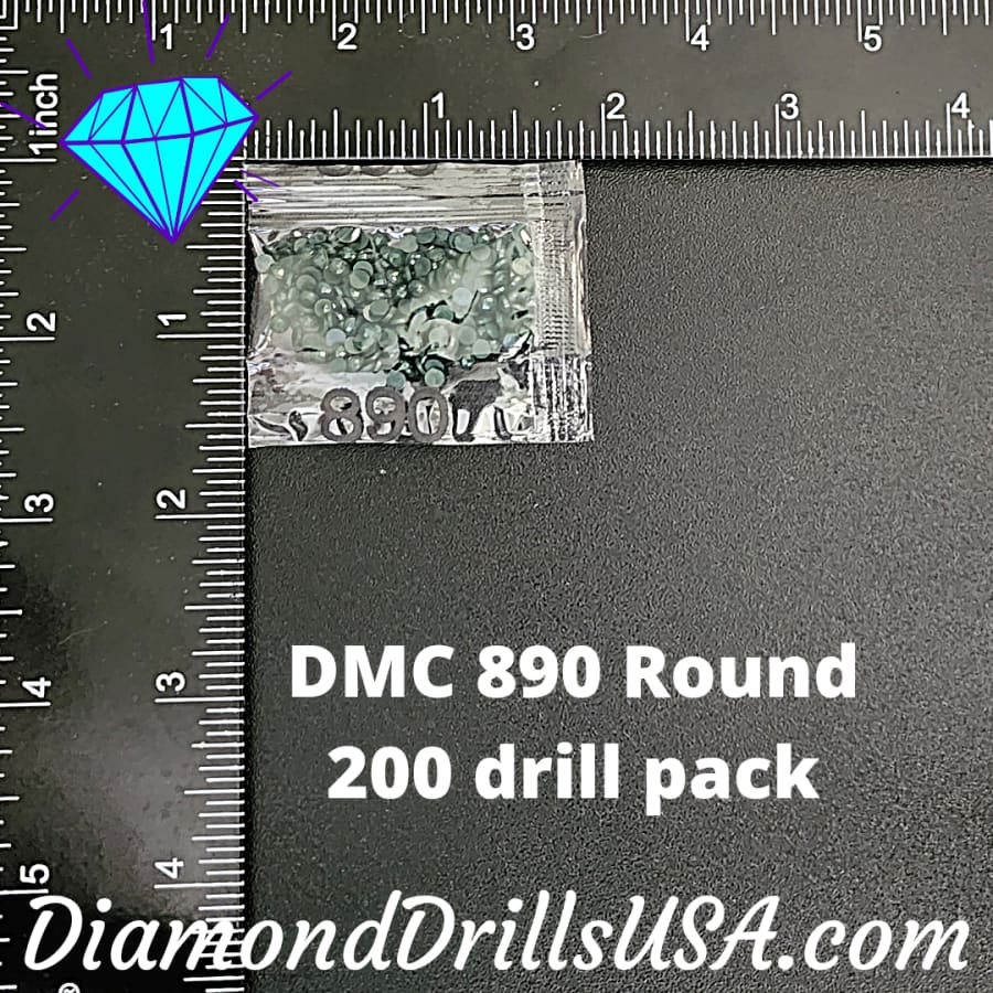 DMC 890 ROUND 5D Diamond Painting Drills DMC 890 Ultra Dark 
