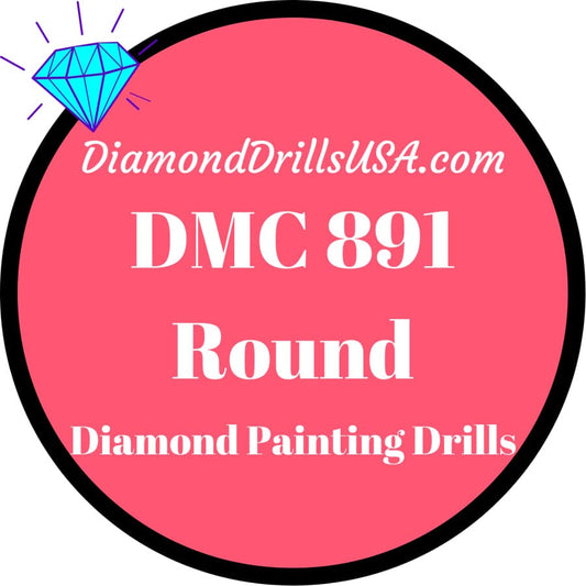 DMC 891 ROUND 5D Diamond Painting Drills Beads DMC 891 Dark 