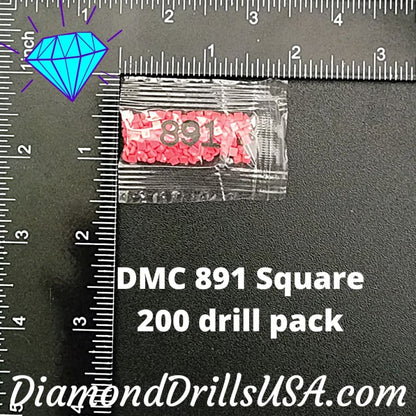 DMC 891 SQUARE 5D Diamond Painting Drills Beads DMC 891 Dark