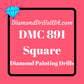 DMC 891 SQUARE 5D Diamond Painting Drills Beads DMC 891 Dark