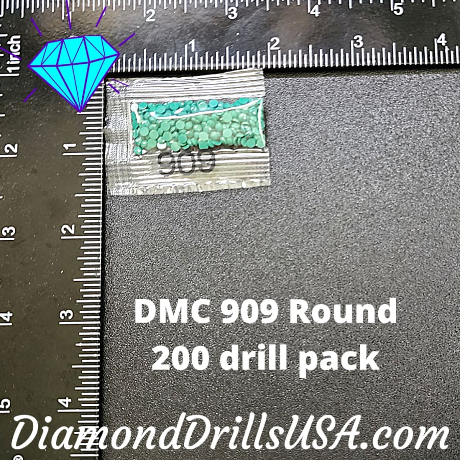DMC 909 ROUND 5D Diamond Painting Drills Beads DMC 909 Very 