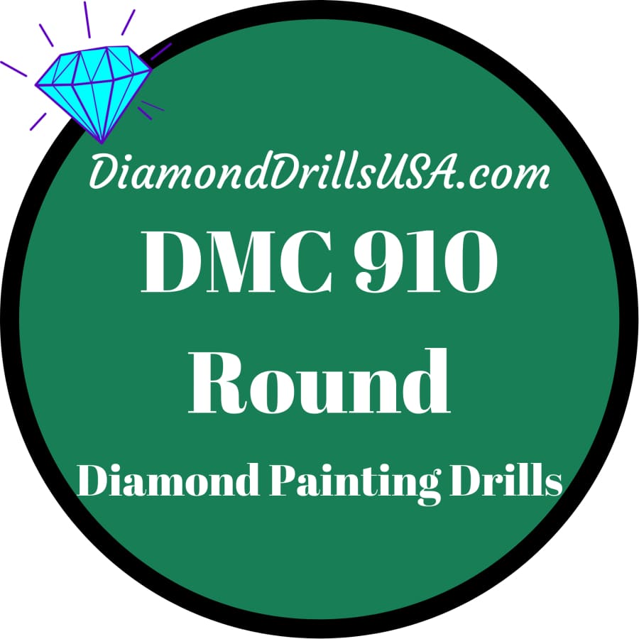DMC 910 ROUND 5D Diamond Painting Drills Beads DMC 910 Dark 