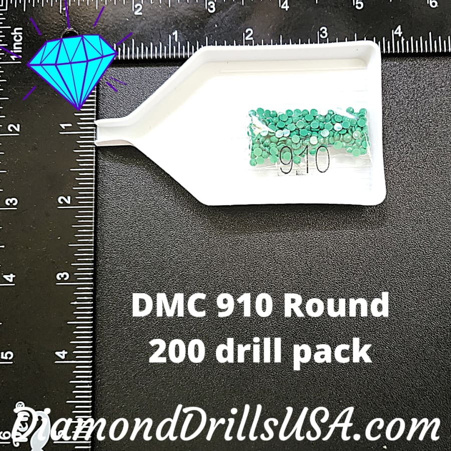DMC 910 ROUND 5D Diamond Painting Drills Beads DMC 910 Dark 