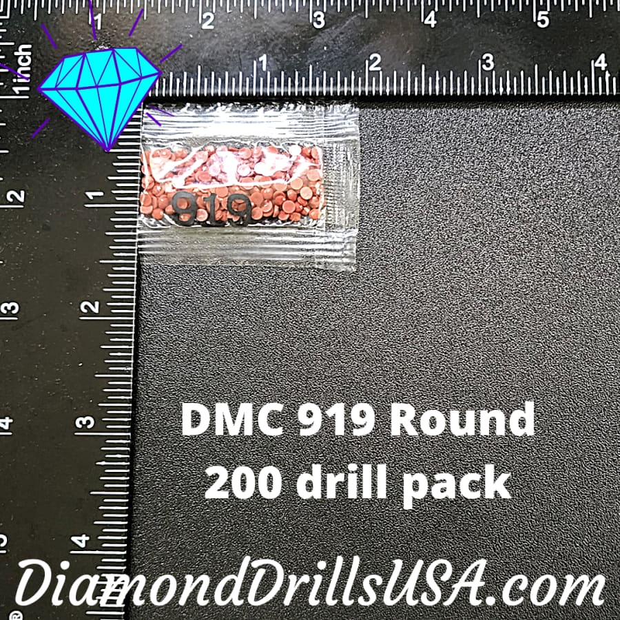 DMC 919 ROUND 5D Diamond Painting Drills Beads DMC 919 Red 