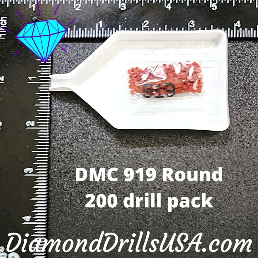 DMC 919 ROUND 5D Diamond Painting Drills Beads DMC 919 Red 