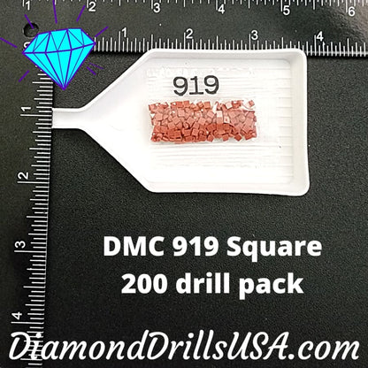 DMC 919 SQUARE 5D Diamond Painting Drills Beads DMC 919 Red 