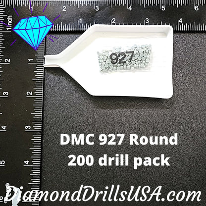 DMC 927 ROUND 5D Diamond Painting Drills Beads DMC 927 Light
