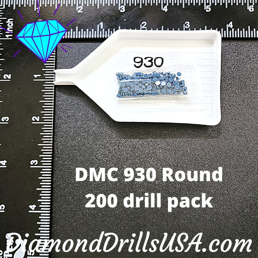 DMC 930 ROUND 5D Diamond Painting Drills Beads DMC 930 Dark 