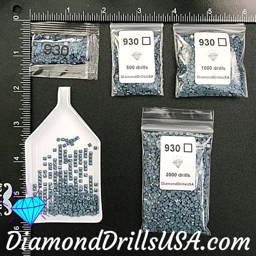 DMC 930 SQUARE 5D Diamond Painting Drills Beads DMC 930 Dark