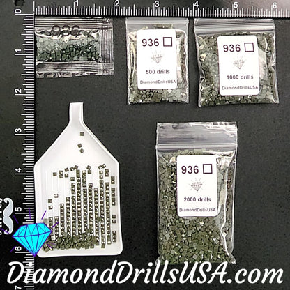 DMC 936 SQUARE 5D Diamond Painting Drills Beads DMC 936 Very