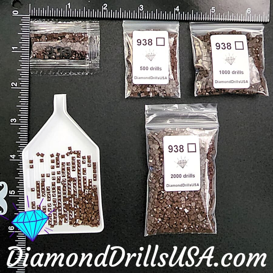 DMC 938 SQUARE 5D Diamond Painting Drills Beads DMC 938 