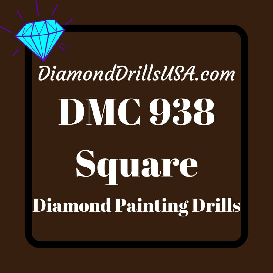 DMC 938 SQUARE 5D Diamond Painting Drills Beads DMC 938 