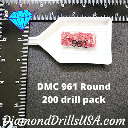 DMC 961 ROUND 5D Diamond Painting Drills Beads DMC 961 Dark 